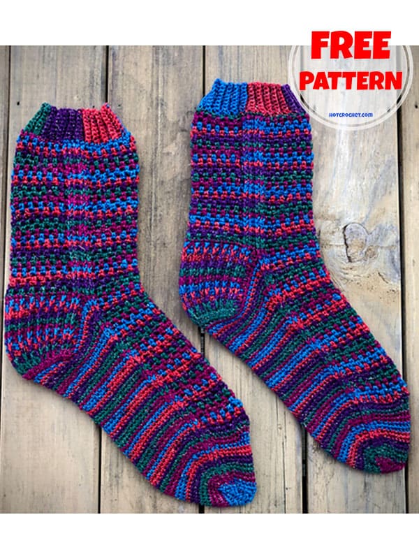 Post stitch crochet socks