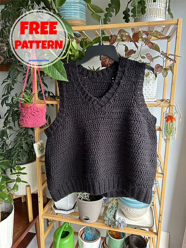 Basic Crochet Sweater Vest Free Pattern (2)