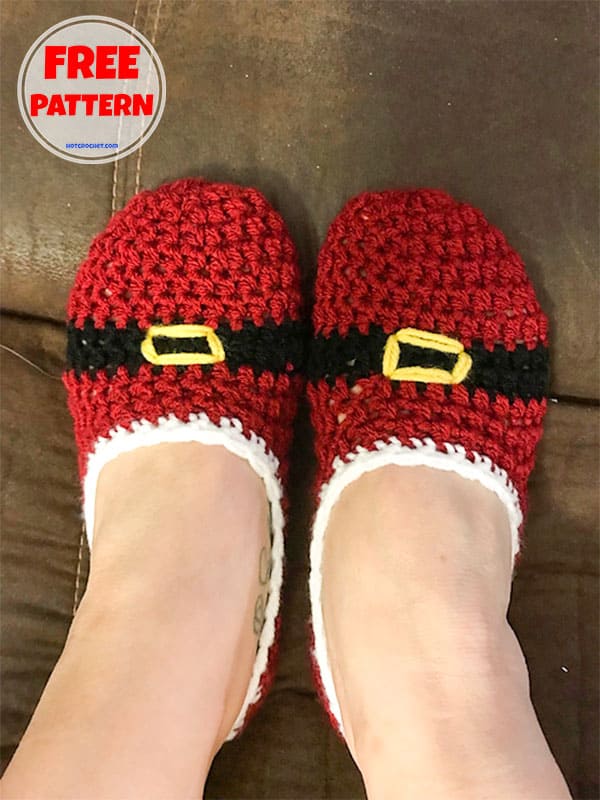 Free christmas crochet slipper socks pattern (2)