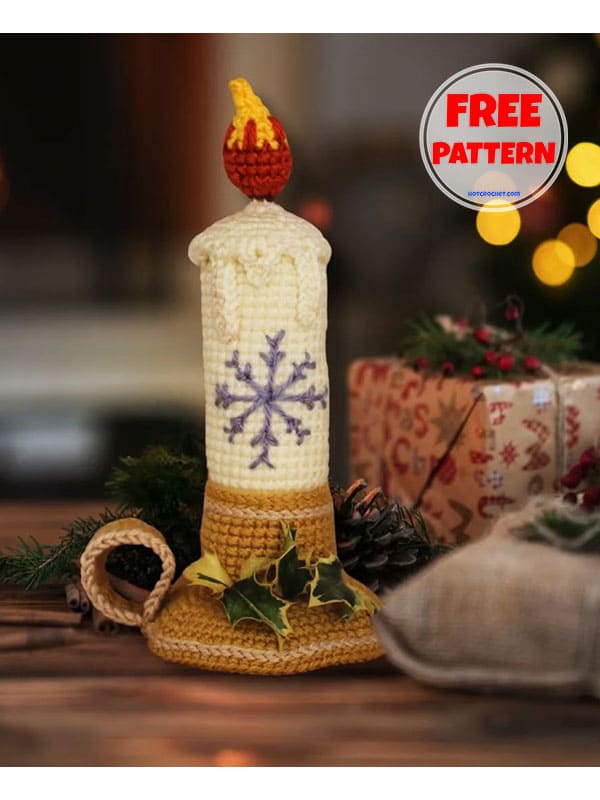 Free crochet christmas candle pattern-2