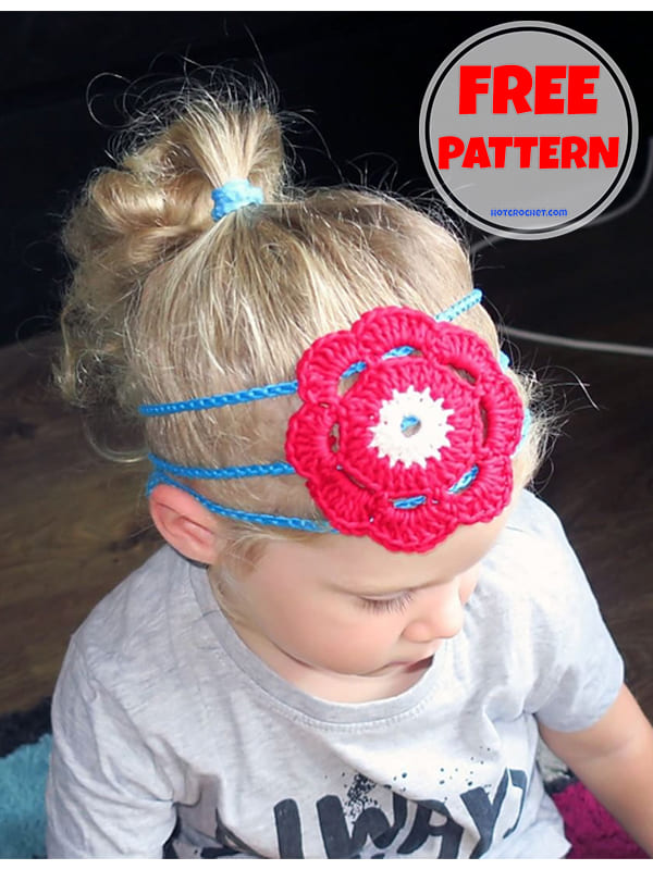 Free crochet headbands with flowers pattern (2)