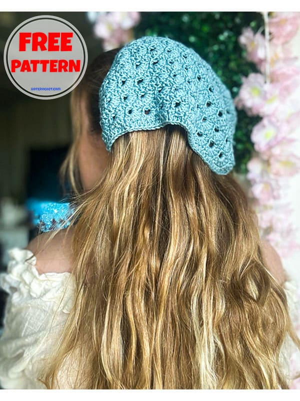 Shell motif crochet bandana free pattern (2)