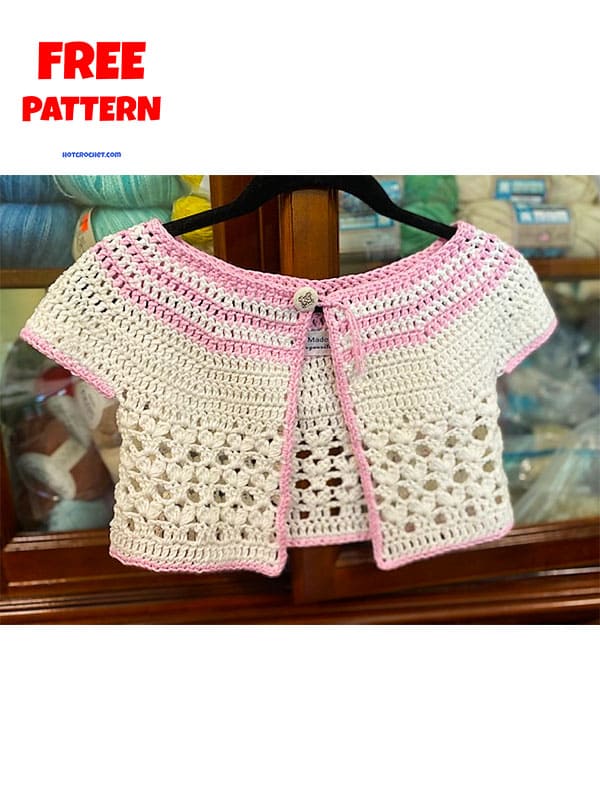 cap sleeve ​baby cardigan crochet pattern