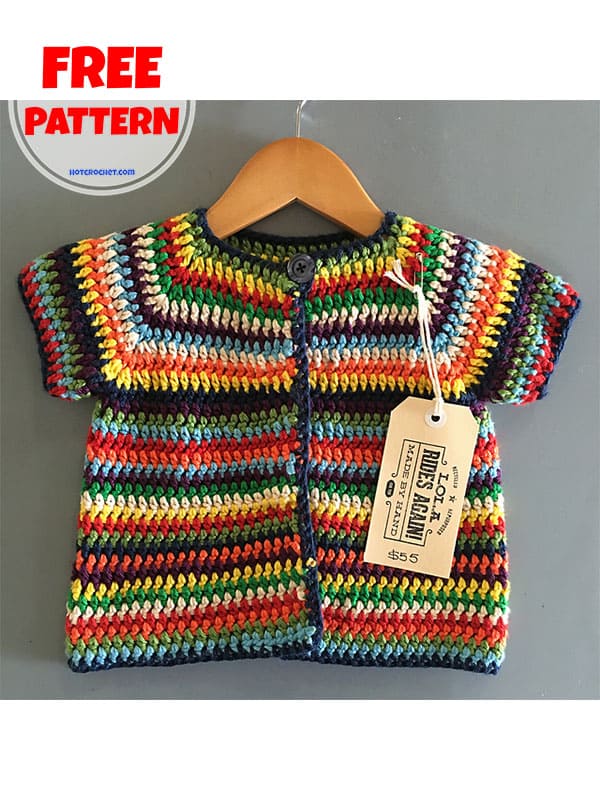 colorful crochet baby vest