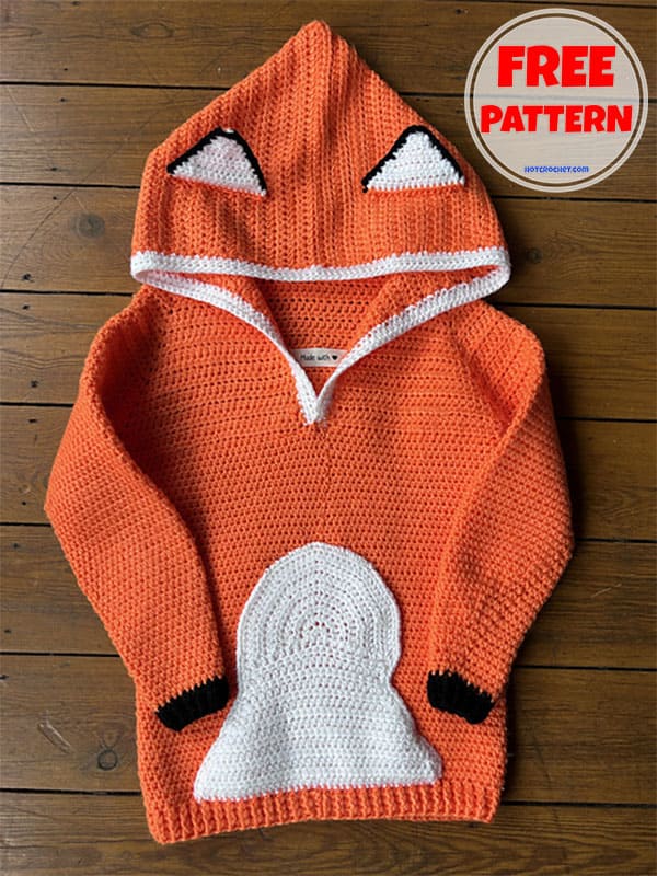 fox hoodie baby cardigan crochet pattern