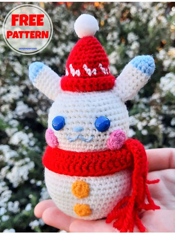 snowman pikachu crochet pattern (2)