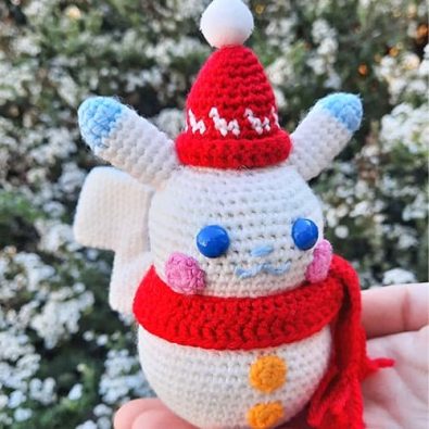 free-snowman-pikachu-crochet-pdf-amigurumi-pattern