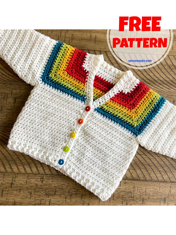 v-neck raglan baby cardigan crochet pattern