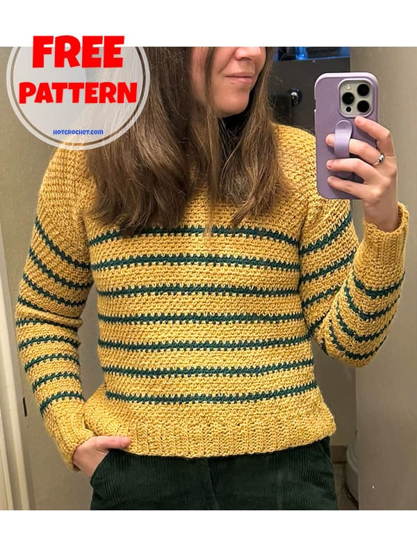 Comfy women's crochet pullover free pattern (2)