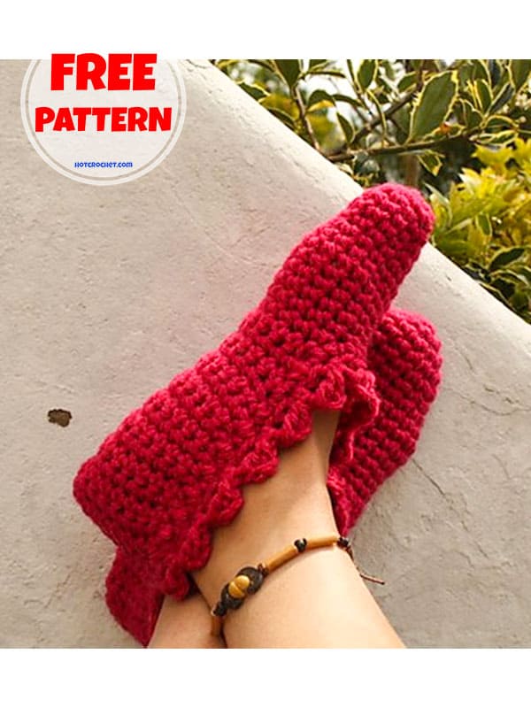 Cozy crochet house slippers free pattern (2)