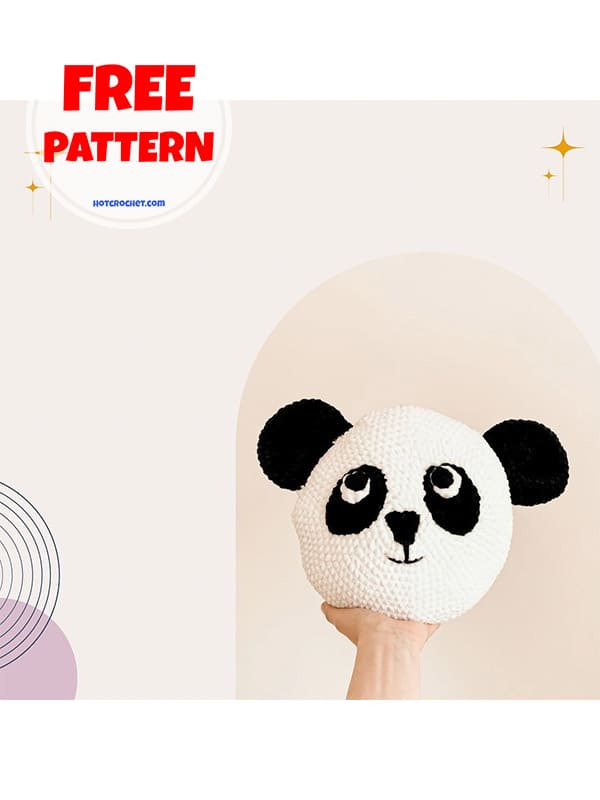 Free crochet panda pillow pattern (2)