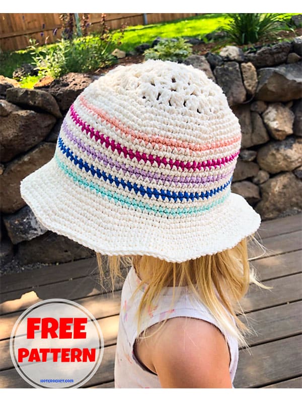 Free for children and adults crochet sun hat pattern (2)