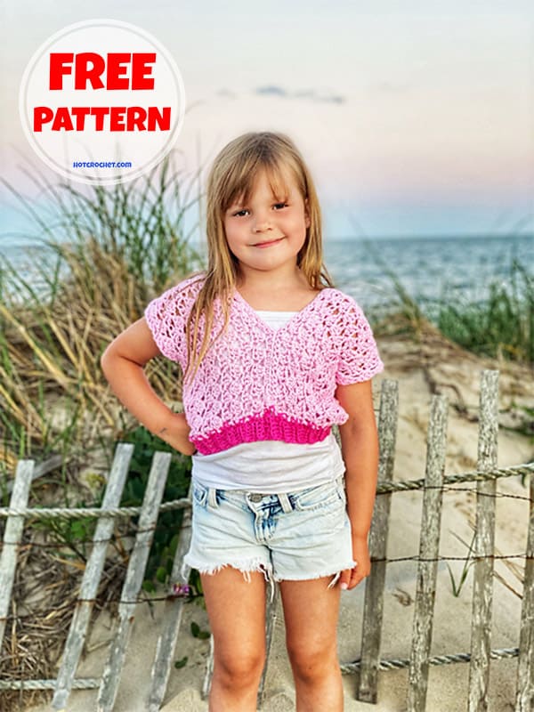 Free granny stitch kids summer crochet crop top pattern (2)