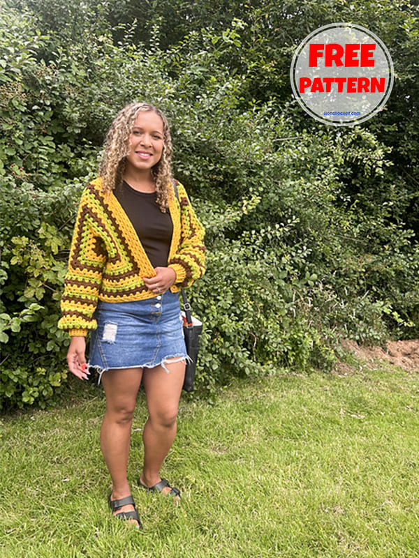 Free oversized crochet granny hexagon cardigan pattern (2)