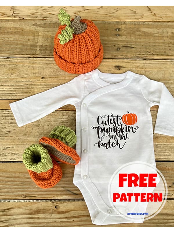 Free pumpkin crochet newborn hat pattern (2)