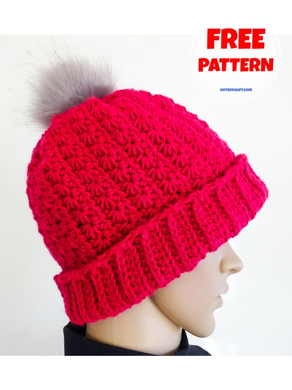 Free star stitch crochet hat pattern (2)