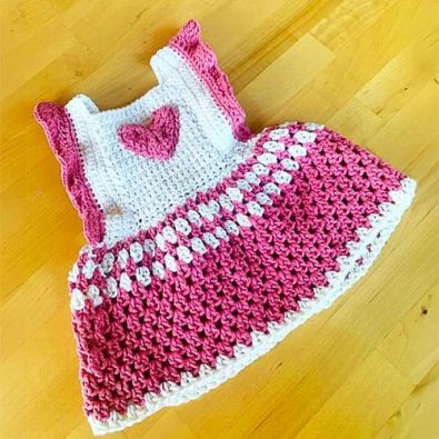 hot-pink-crochet-dress-for-baby-free-pattern