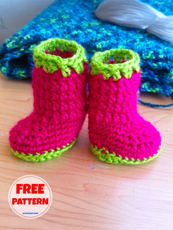 Long Baby Booties Free Crochet Pattern​ 