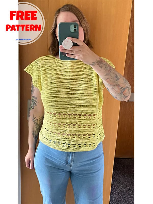 Sleeveless crochet summer lace top free pattern (2)