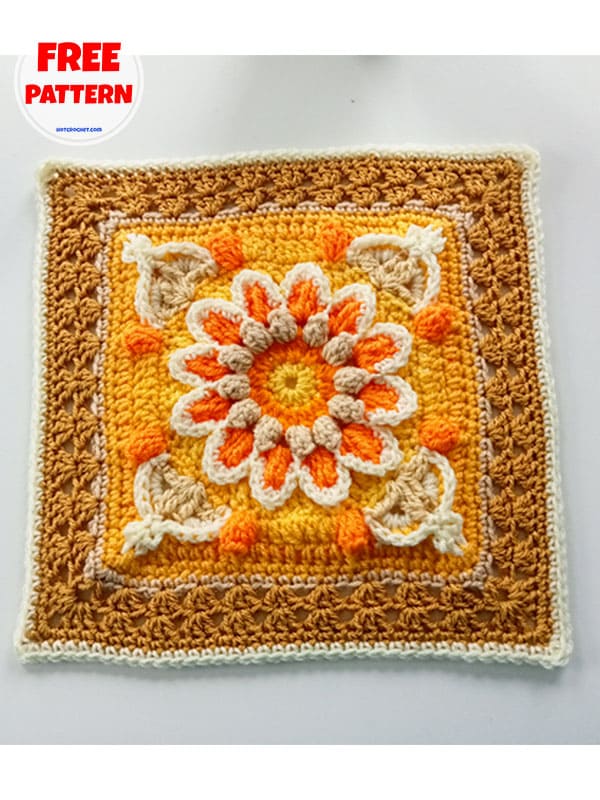 crochet sunburst granny square afghan